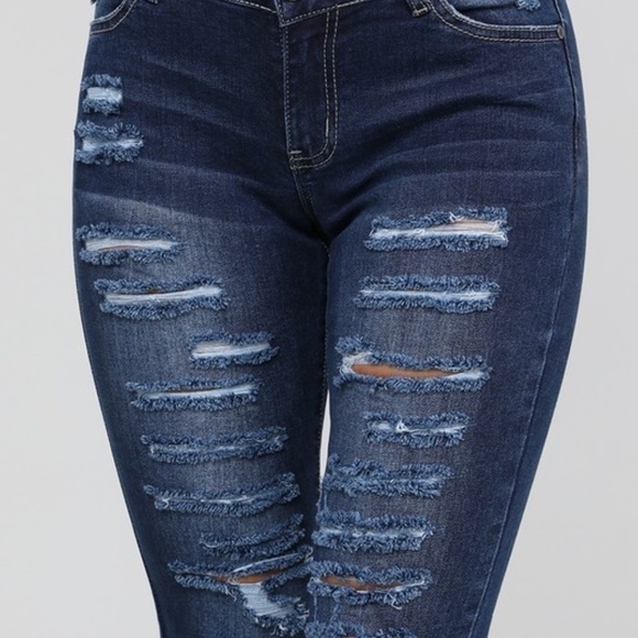 DISTRESSED Cotton Jeans - Picture 3 of 10